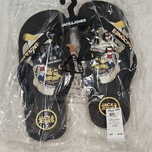 Jack & Jones Skull Print Flip Flops Men's 7/8